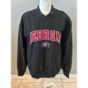 Georgia Bulldogs Black V-Neck Pullover Jacket Team Edition Size S